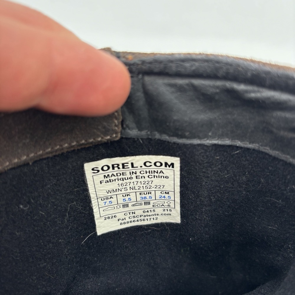 Sorel‎ Slimshortie Navajo Leather Short Sheep Fur Lined Winter Boots Womens 7.5 - Picture 7 of 7